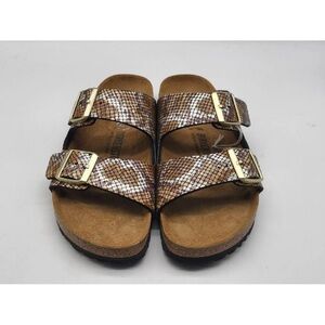 Birkenstock Arizona Gizeh Shiny Snake Animal Print Python Sandals